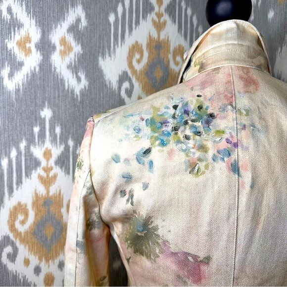 Ralph Lauren Resort 2024 Collection Nelson Handpainted Faded Floral Denim Jacket - Picture 9 of 17